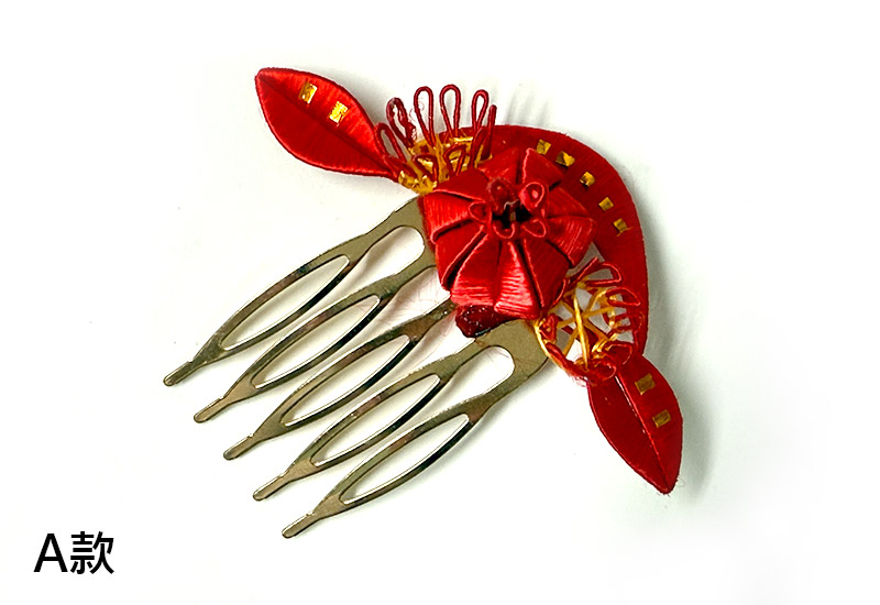 傳統紅春仔花(石榴花)夾/胸針/髮梳